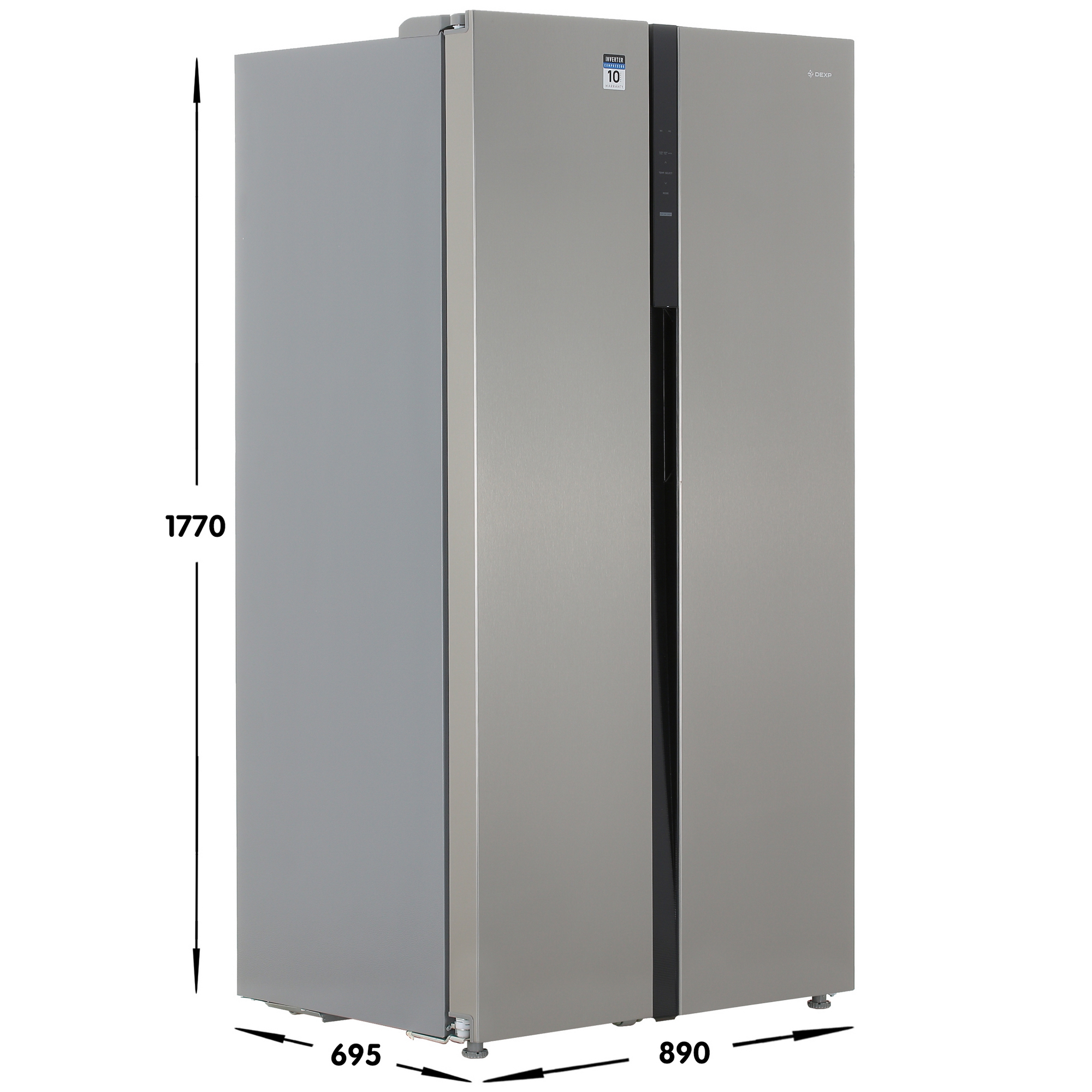 9060034 Холодильник Side by Side   DEXP SBS510M серебристый STDN-0118424 - Вид №6