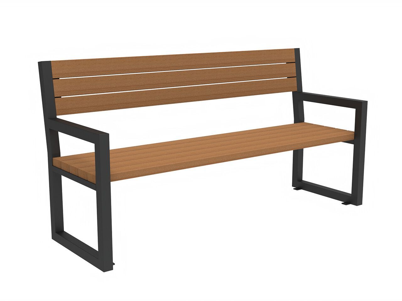 Стальная и деревянная скамья со спинкой Lazzari COPENAGHEN ARCH-00022649 - Вид №5
