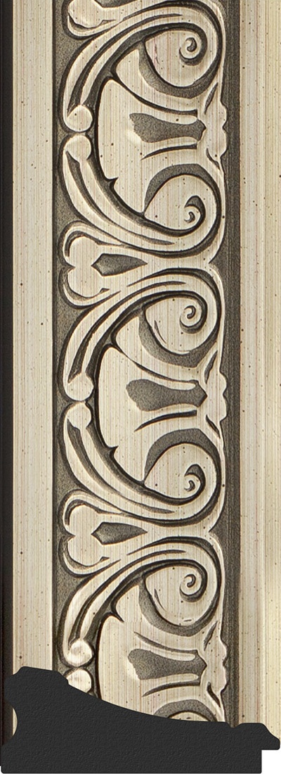 BY 3528 Зеркало с фацетом в багетной раме - барокко серебро 106 mm EVOFORM Exclusive - Вид №3