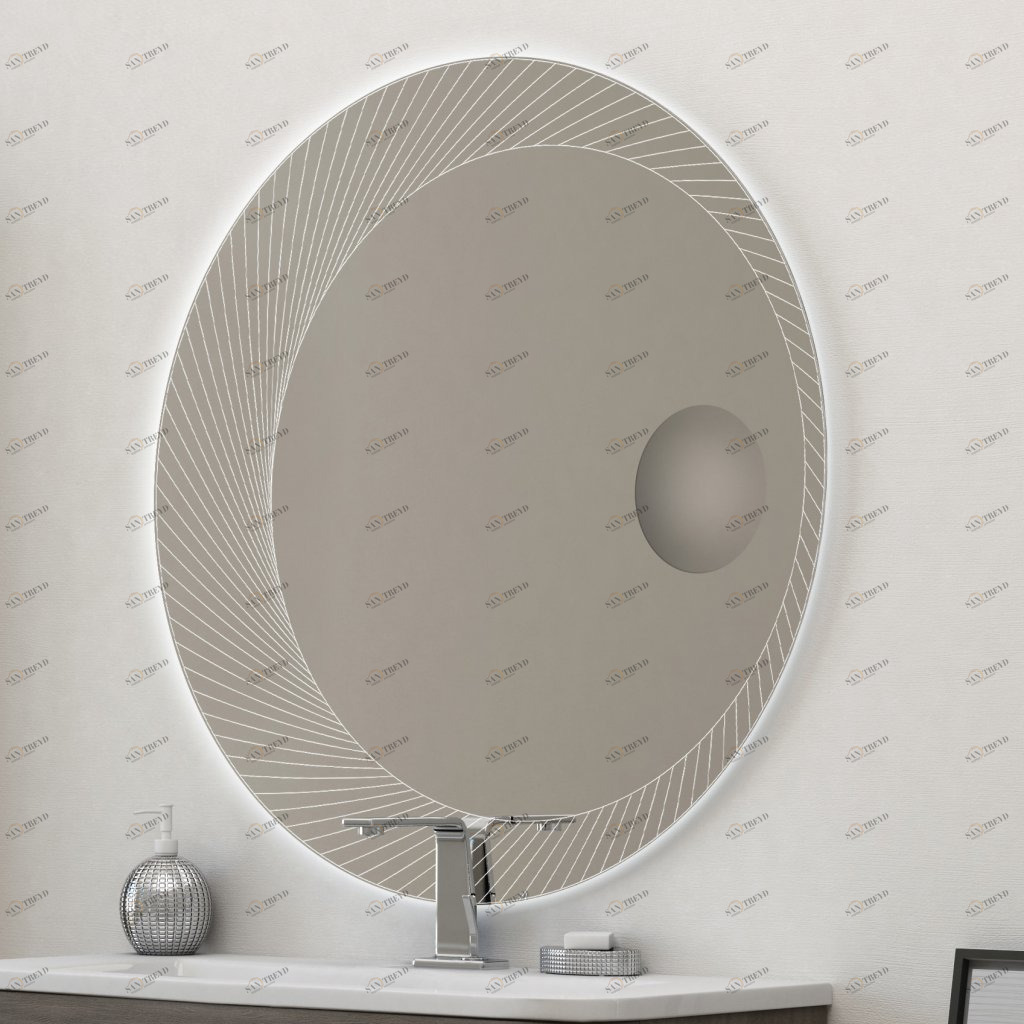 Зеркало с увеличительным зеркалом и со встроенной LED подсветкой 45011, 100х100 CEZARES 45011 