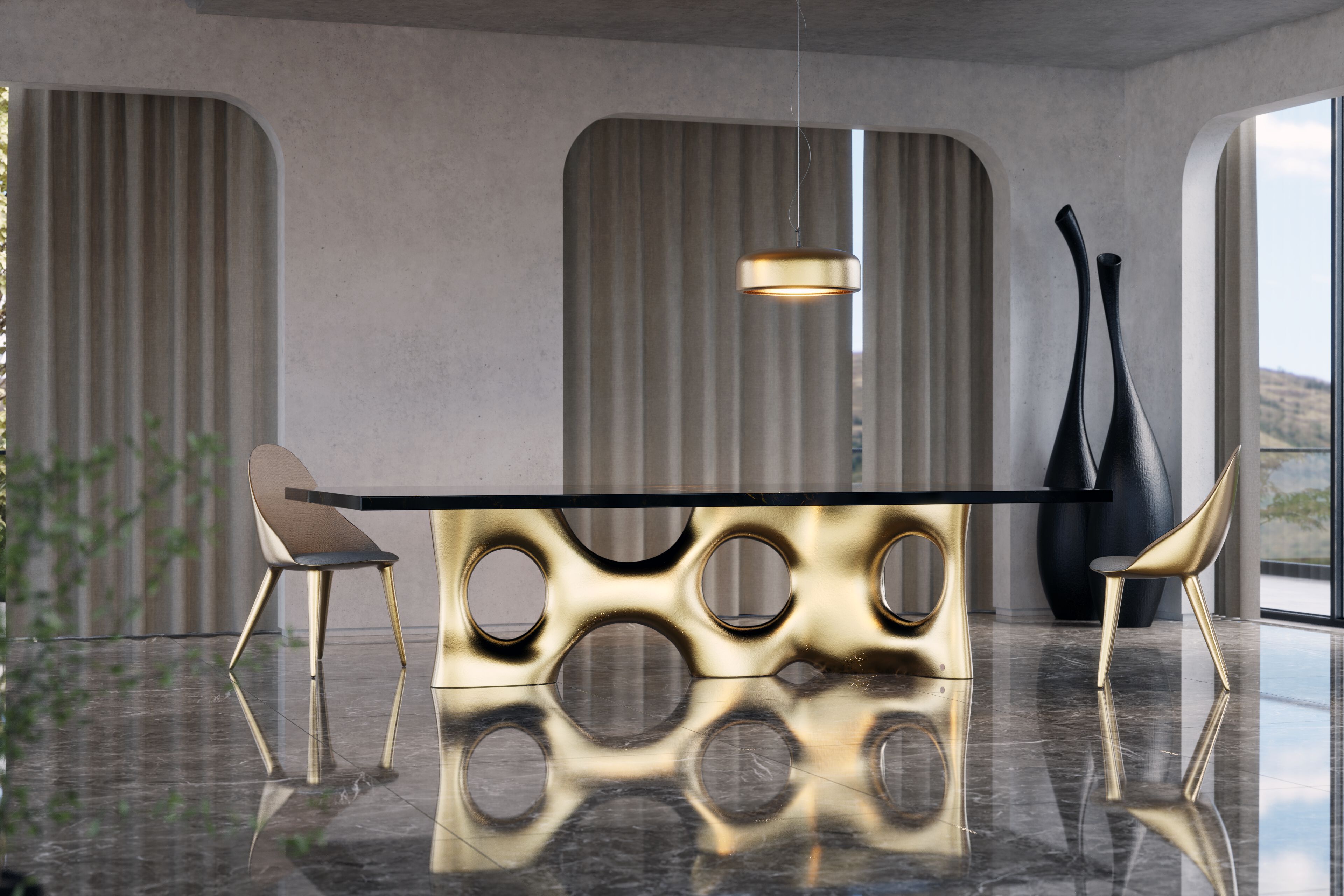 Прямоугольный стол из дерева и стекловолокна KARPA Cosmic ARCH-00085569 - Вид №4