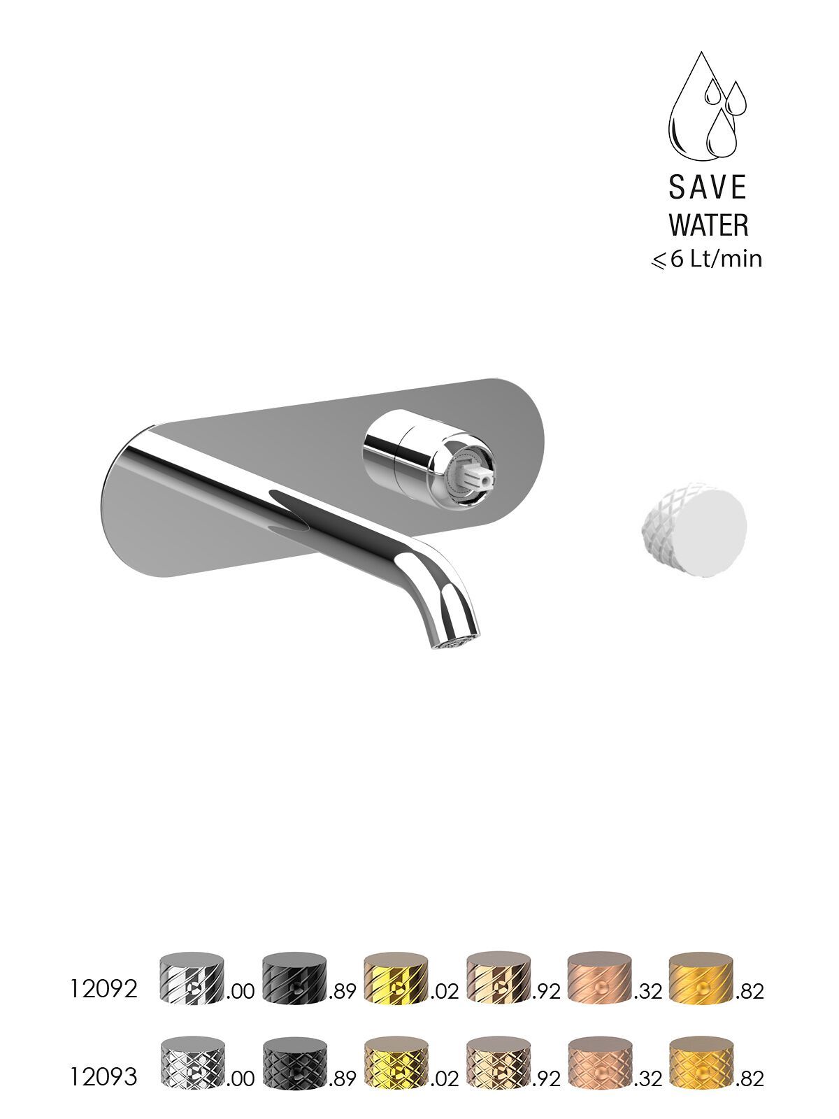 Настенный смеситель для раковины с ограничителем расхода Rubinetterie Frattini Pepe XLS ARCH-00147857 - Вид №13