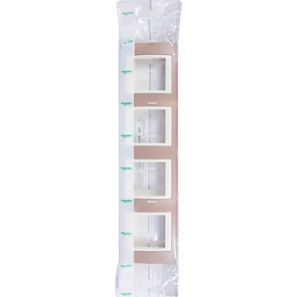 Рамка для розеток и выключателей Systeme Electric Unica 4 поста, цвет коричневый/бежевый STLM-2020080 - Вид №4