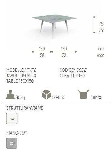 Talenti Квадратный садовый стол Cleo alu sun-id-1446084 - Вид №3