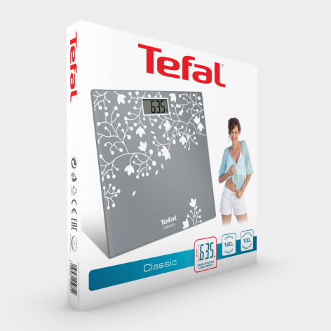 PP1140V0 Весы / электронные, 160 кг, серебряный с цветочным декором Tefal Santreyd  - Вид №3