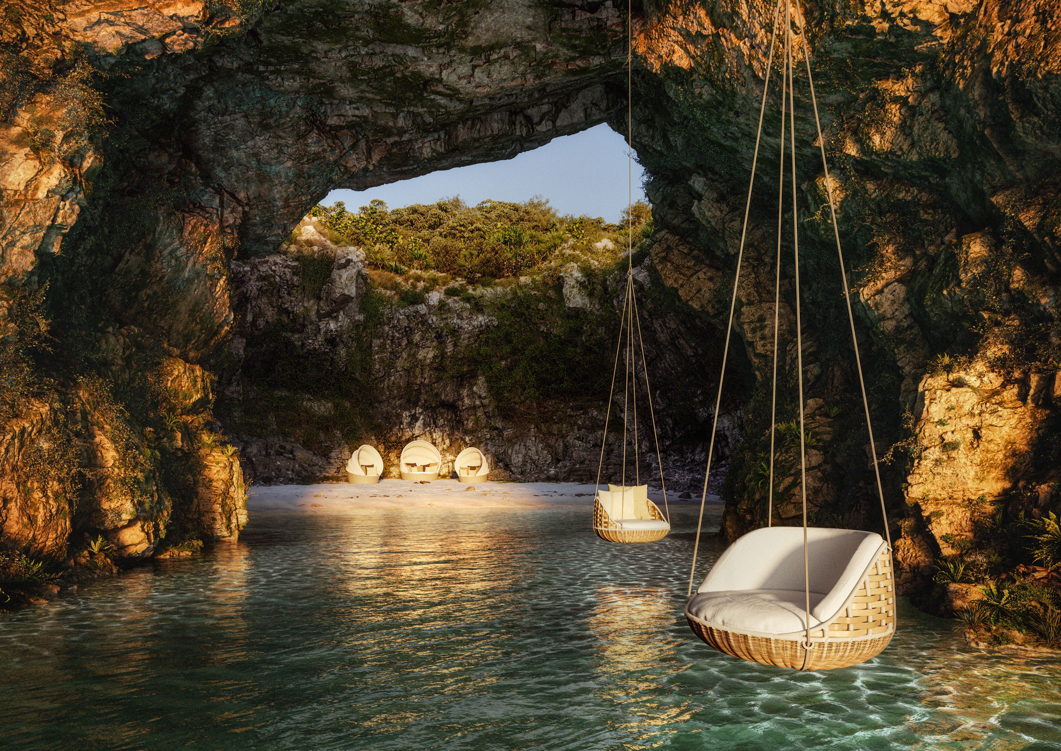 3-местный круглый диван из синтетического волокна DEDON SWINGREST ARCH-00104328 - Вид №3