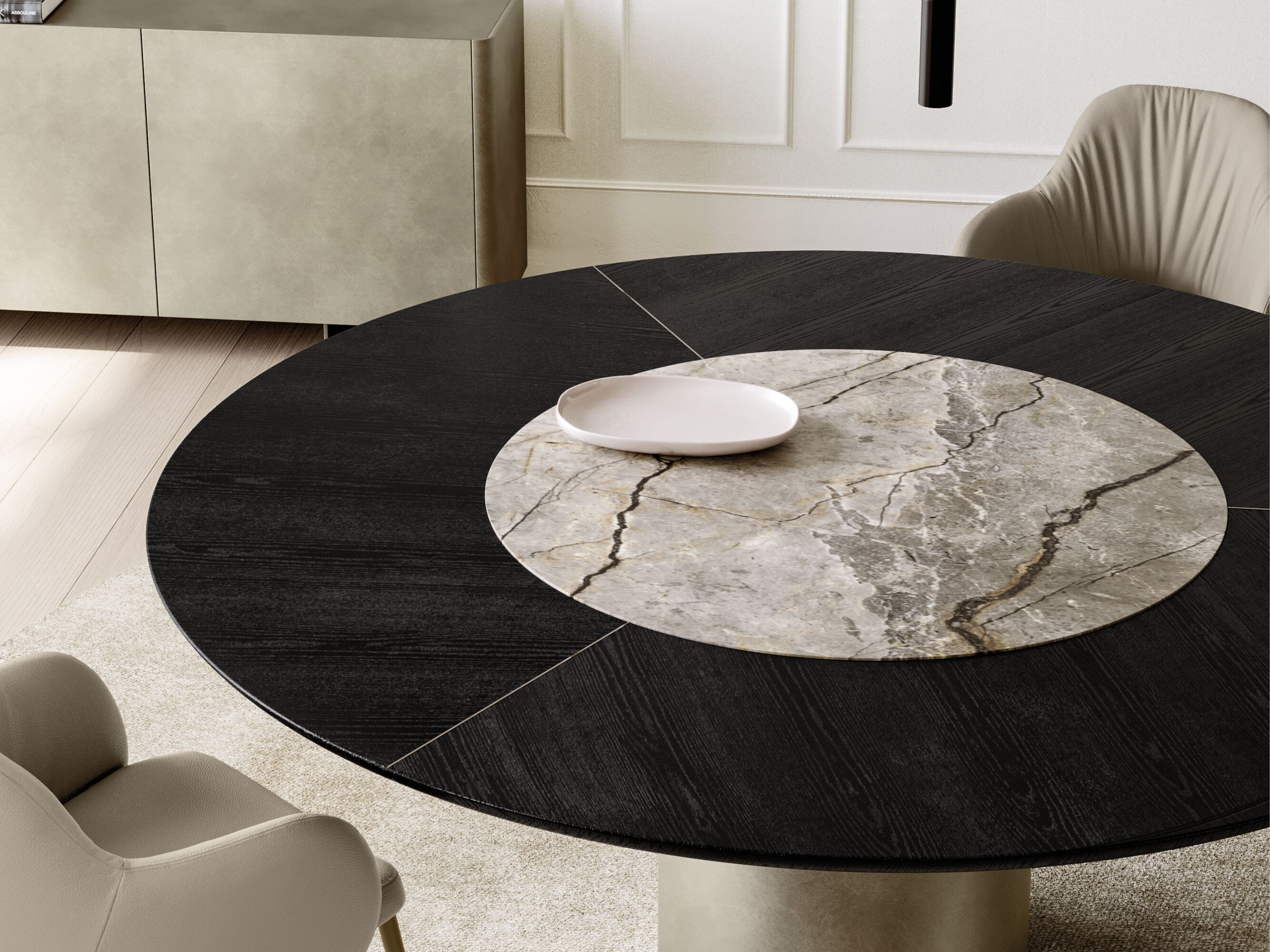 Круглый стол с керамическим и деревянным верхом EFORMA цилиндр ARCH-00062940 - Вид №1