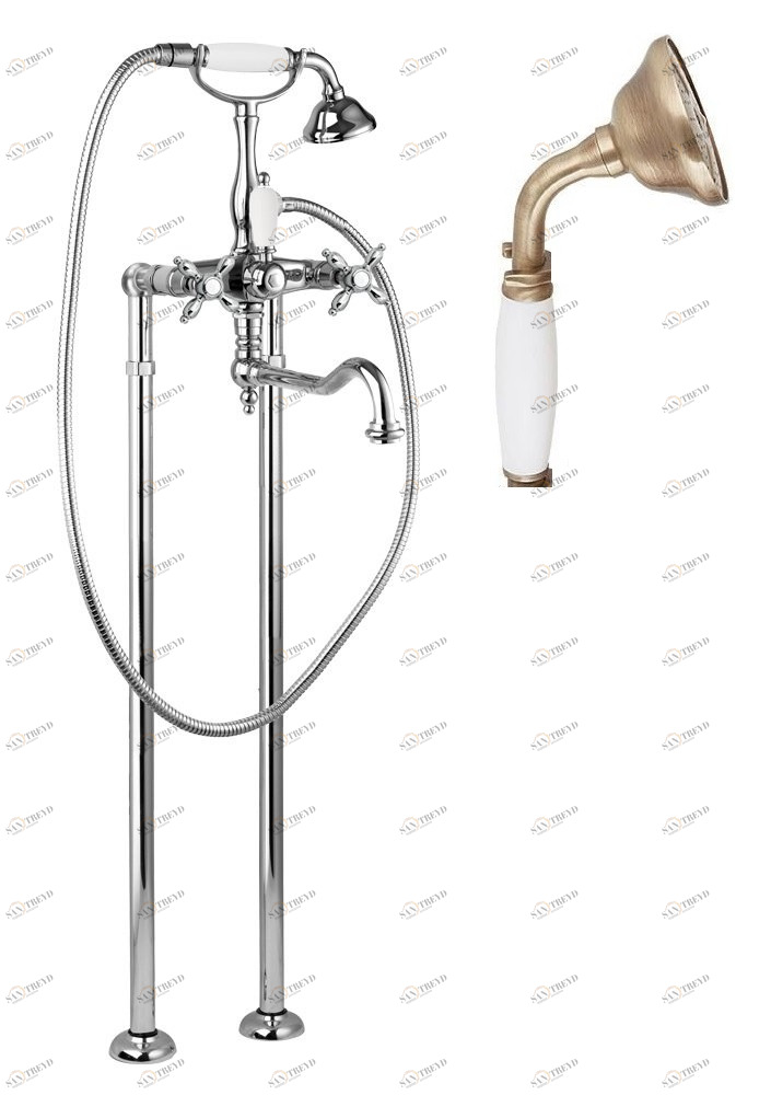 Напольный смеситель для ванны с поворотным изливом CEZARES NOSTALGIA-VDP2-02-Bi