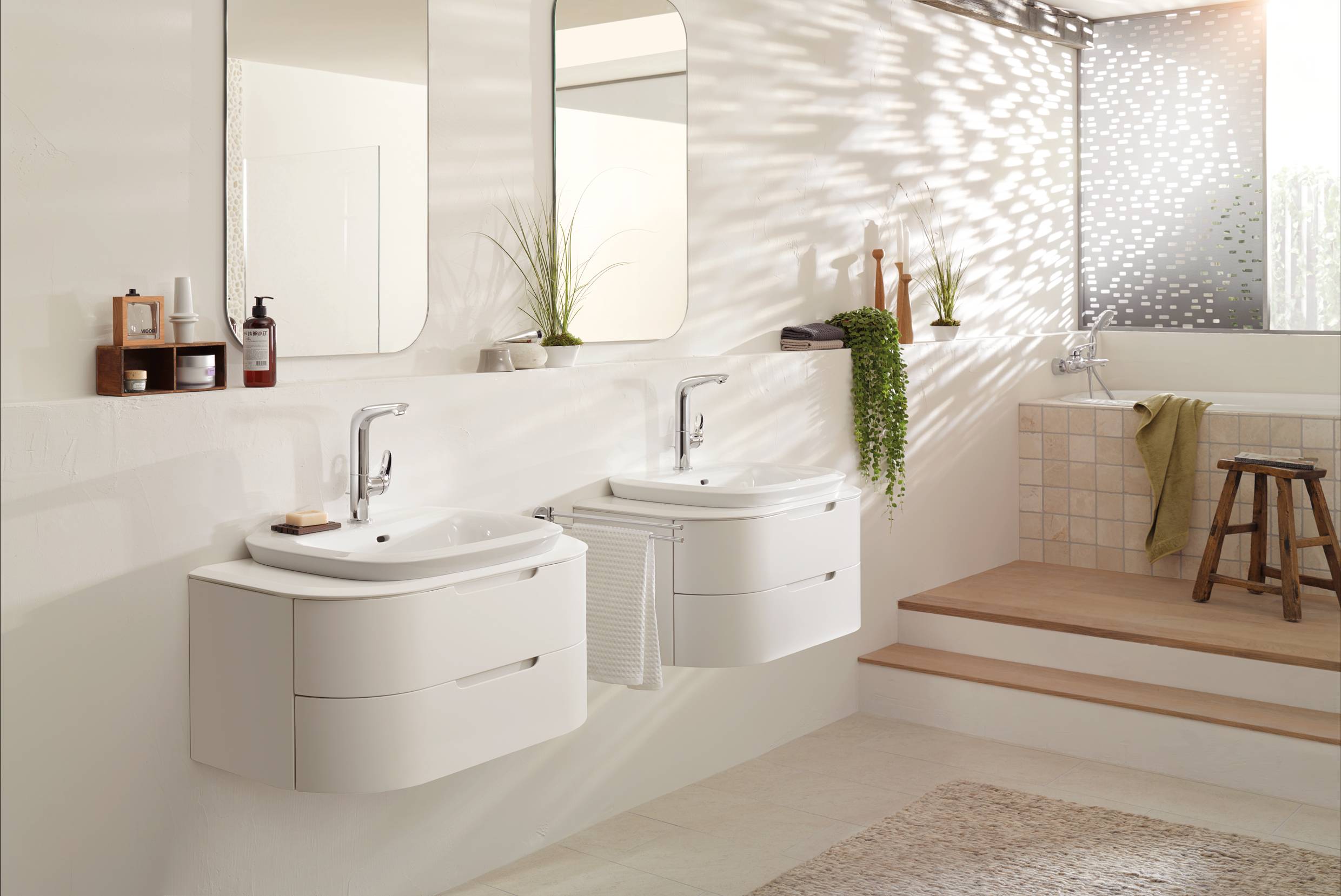 Смеситель для раковины GROHE Eurostyle new с донным клапаном и высоким изливом, хром (23569003) - Вид №3
