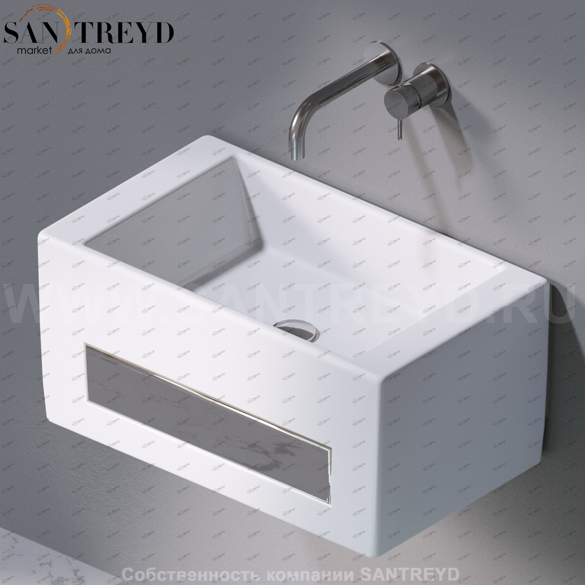 L116100 Подвесная раковина настенная прямоугольная A. e T. Italia Tower белая AeT ITALIA