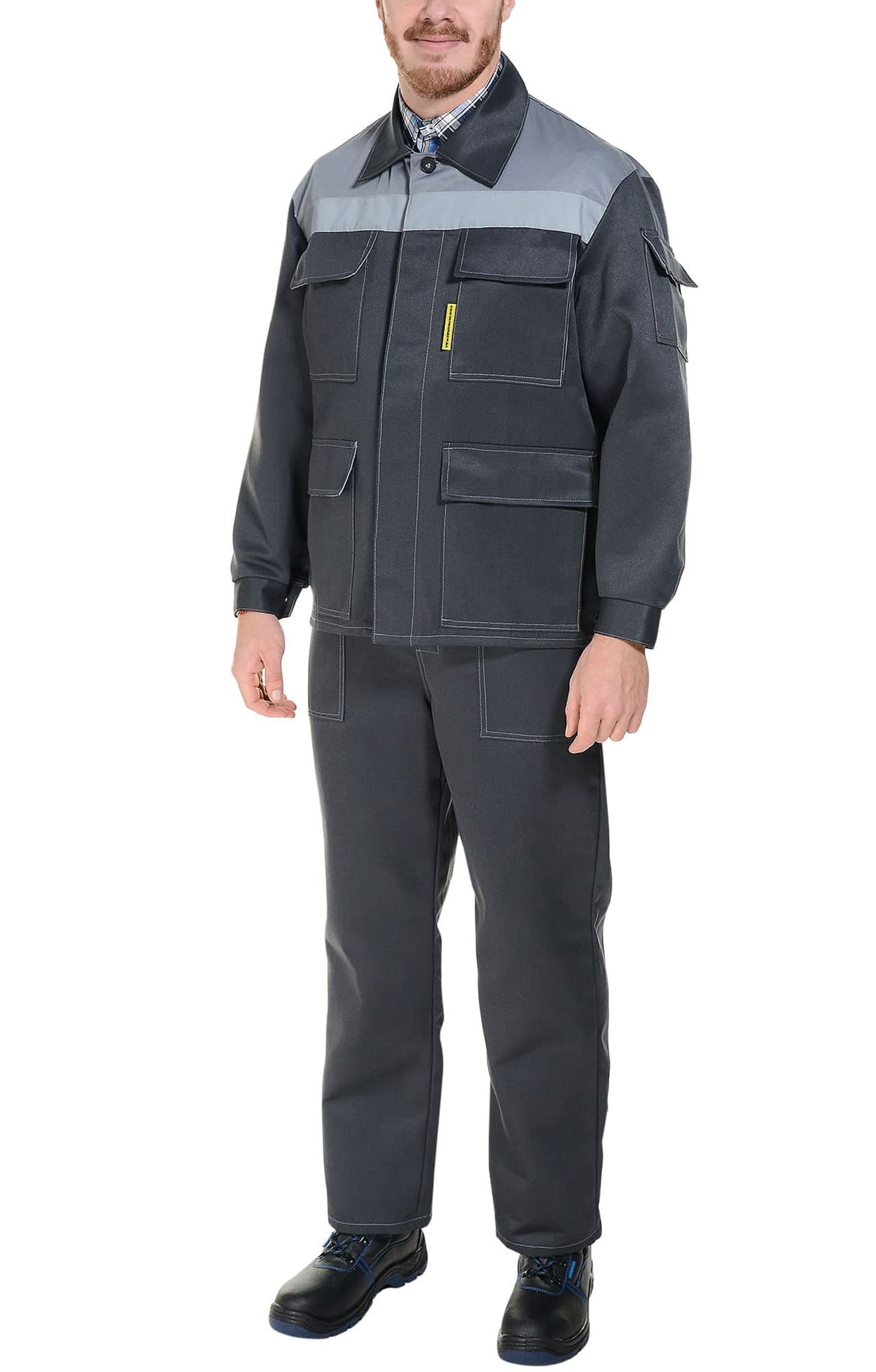 63825 Костюм "Коммунальщик" с СОП темно-серый светло-серый  Летняя спецодежда  размер 44-46/170-176  - Вид №10