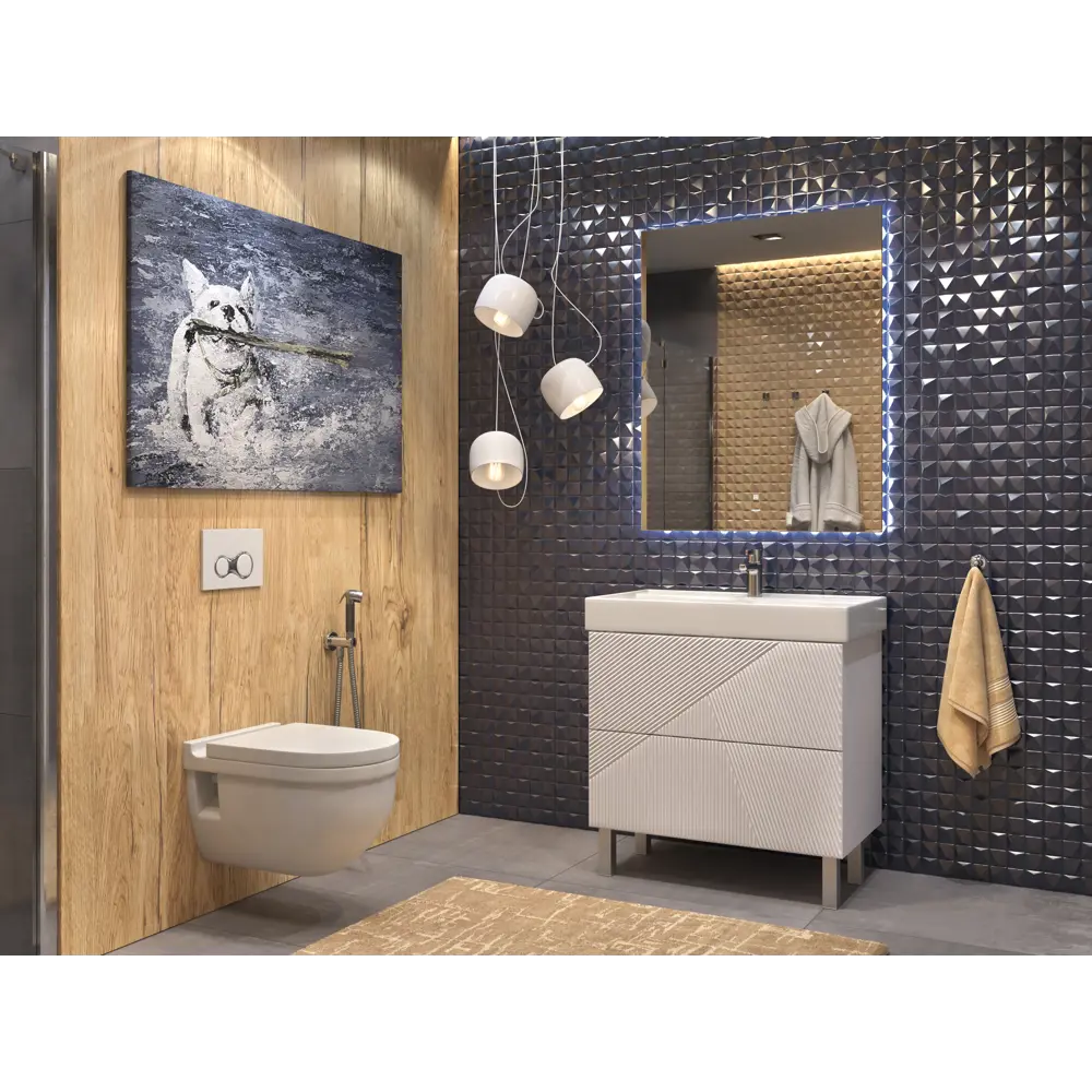 Тумба под раковину напольная Vigo Unik 80 см цвет белый STLM-2035210 - Вид №5