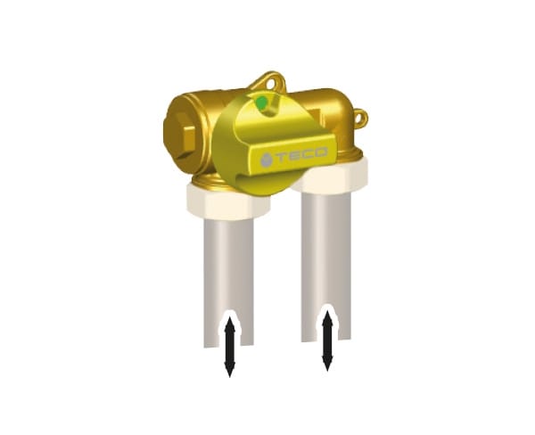Утопленный газовый запорный кран с U-образными соединениями вниз TECO ARCH-00099333 - Вид №1