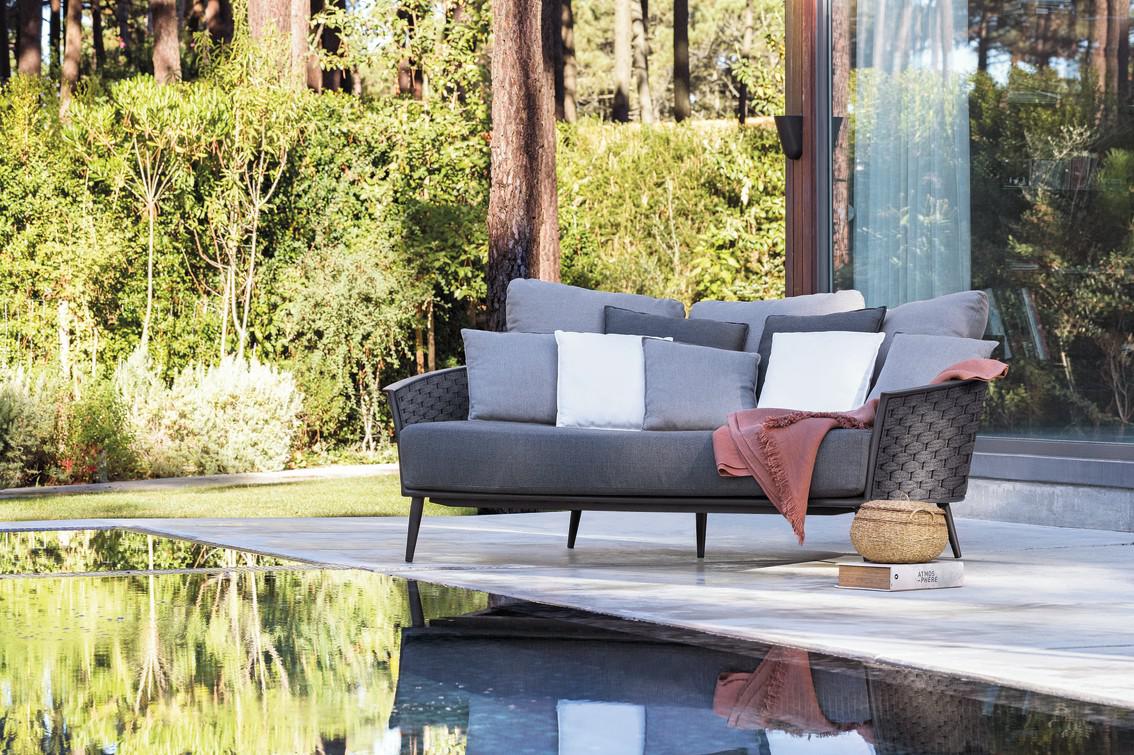 MNST581 Кушетка белая веревка 45мм серебристая Manutti Cascade - Вид №3