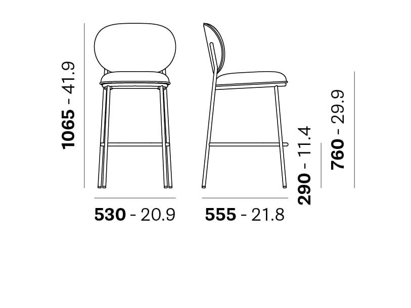 Высокий стул из ткани Pedrali Stiel ARCH-00027572 - Вид №4