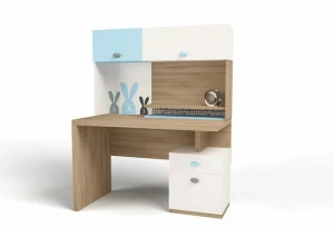 Надстройка на стол ABC-KING/навесная полка левая MIX BUNNY (голубой, )