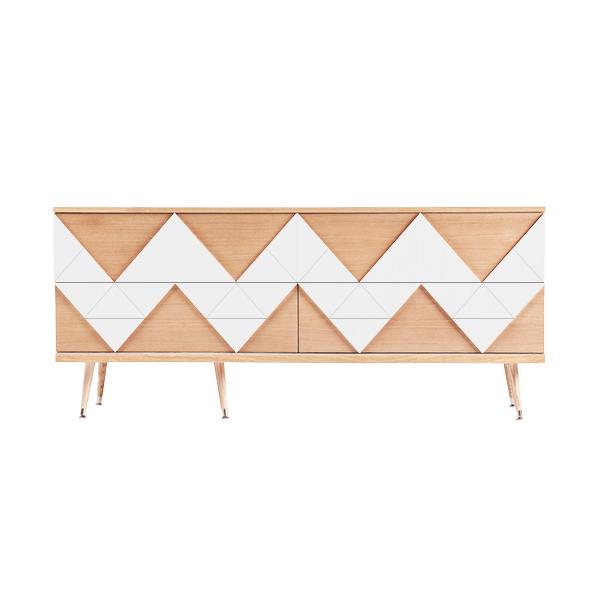 Комод с деревянными ножками и 4 ящиками белый Granny Woo WOODI  00-3965906 Бежевый;дуб сонома;белый  - Вид №3