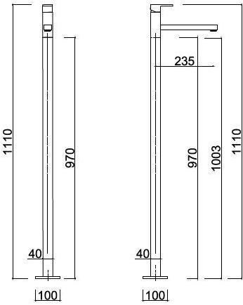 Rubinetteria Giulini Смеситель для умывальника, однорычажный, напольный Pablolux F9890 - Вид №1