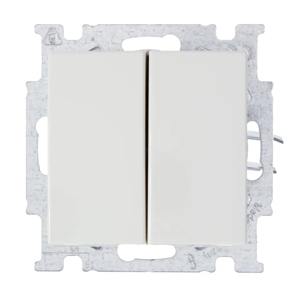 Выключатель встраиваемый ABB Basic 55 2 клавиши, цвет белый 14302974 STLM-2068228 BJB Basic 55