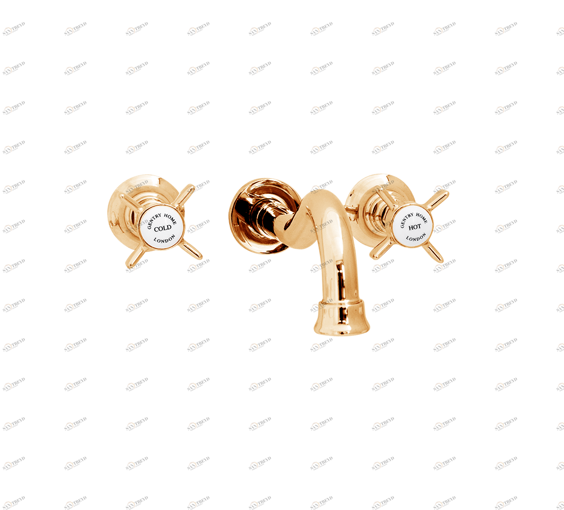 Gentry Home Смеситель для раковины Style на три отверстия с всплывающей пастой Ascot Темное золото GH100149 