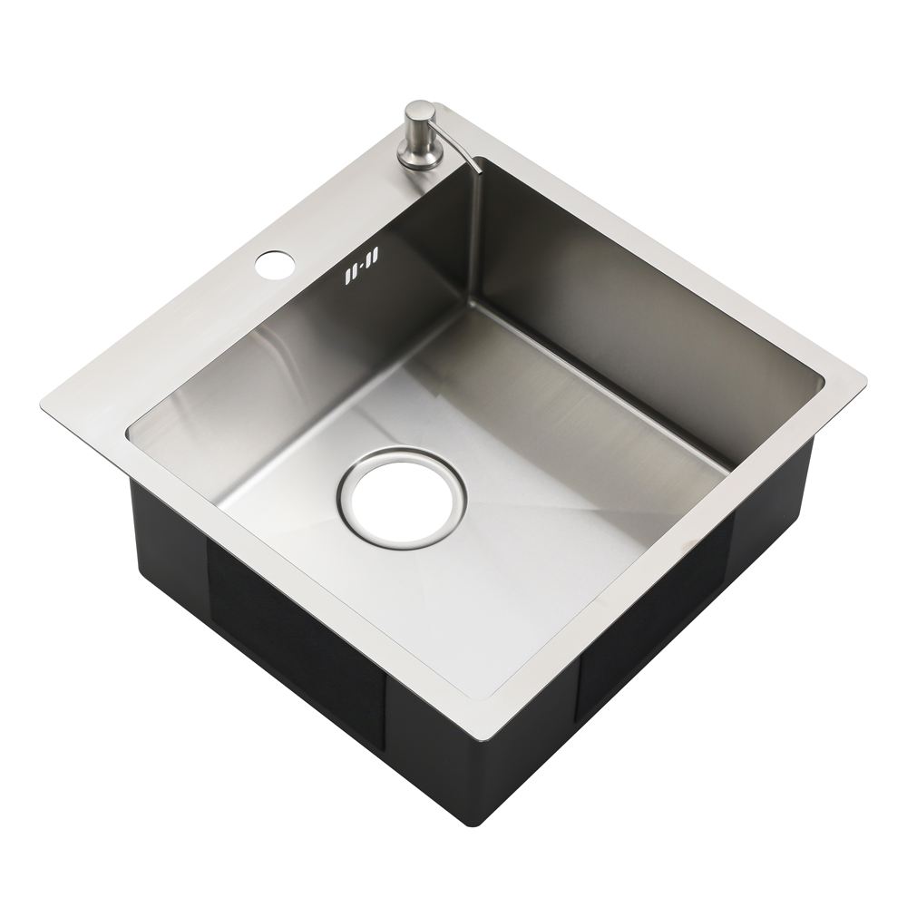 Мойка R5050H MELANA ProfLine 3,0/200 САТИН врезная квадратная в комплекте с дозатором и коландером MLN-R5050H+дозатор+коландер - Вид №5
