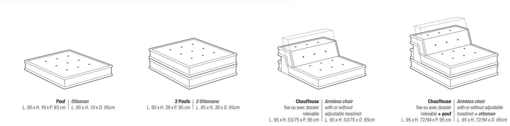 Roche Bobois Модульный диван из ткани Mah jong sun-id-1390895 - Вид №3