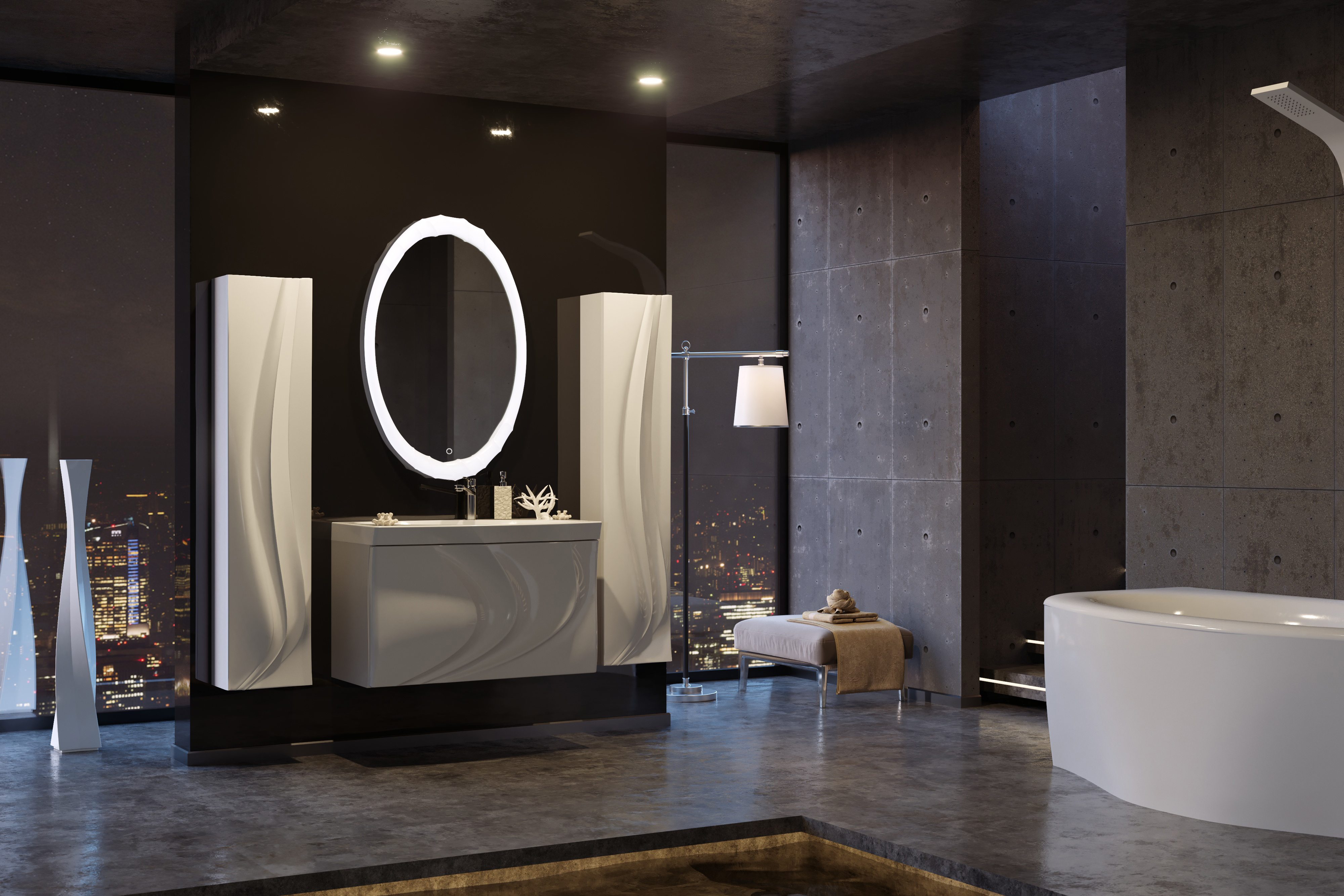 У40388 Тумба с раковиной Mirage 90, 1я, White 1 Marka Mirage