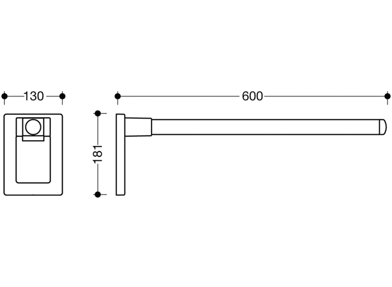 950.50.11050 Опорная рейка моно теплое прикосновение HEWI Stützen  - Вид №3