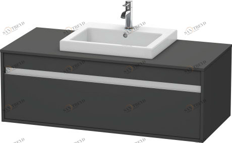 KT679604949 Ketho Тумбочка подвесная Графит матовый, декор Duravit