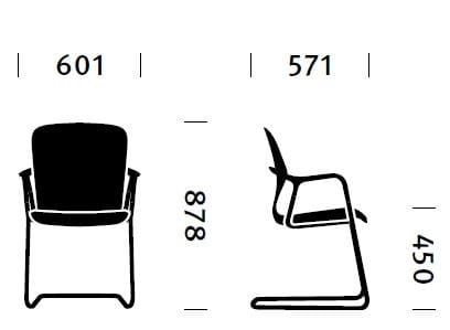 Мягкий консольный стул с подлокотниками Herman Miller Keyn ARCH-00065066 - Вид №19