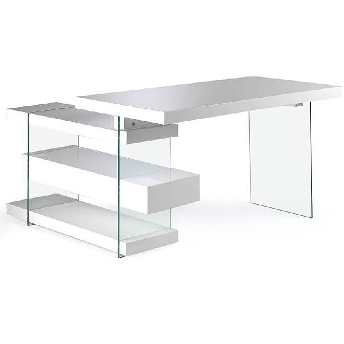 Письменный стол белый с полками и прозрачными ножками Decora ANGEL CERDA  147534 Белый;коричневый  - Вид №5