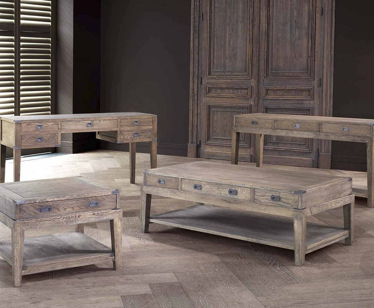 Консоль деревянная с ящиками и полкой 110736 от Eichholtz EICHHOLTZ ПОД СТАРИНУ 247406 Бронза;коричневый  - Вид №4