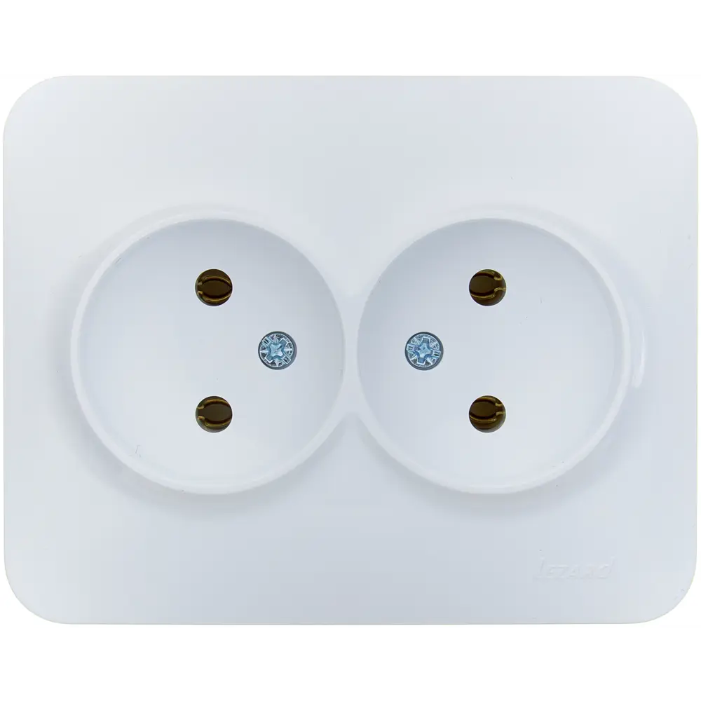 Розетка двойная встраиваемая Lezard Asti без заземления цвет белый STLM-2067784