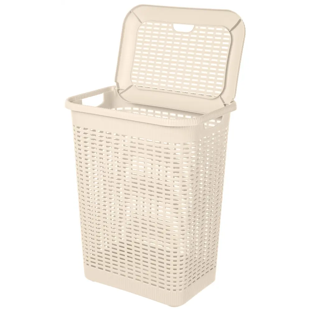 Корзина для белья Бытпласт Rattan Style 50 л полипропилен цвет бежевый Ротанг STLM-2107028 - Вид №1