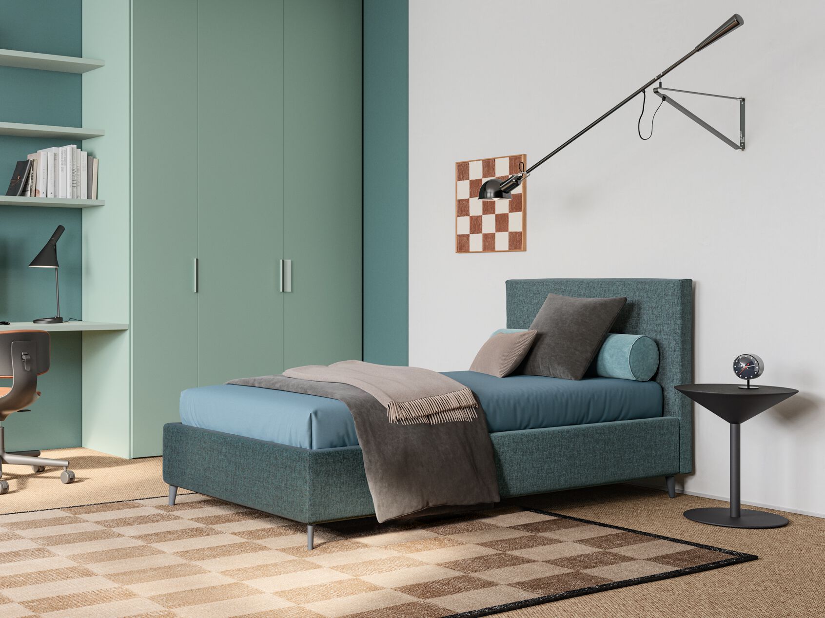 Односпальная кровать с мягким изголовьем Twils ARCH-00098378