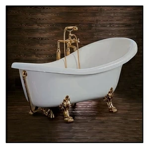 Ванна Akcjum Rectime 160 WR-03-01-BR овальная белая с золотыми ножками