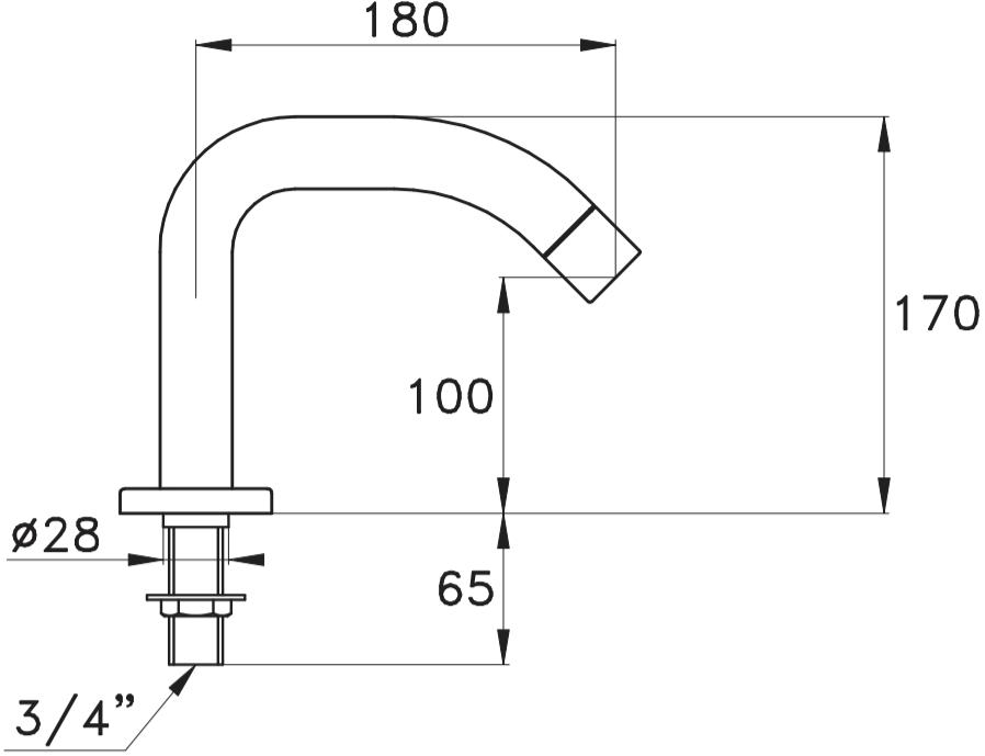 RUBINETTERIE STELLA Хромированный излив для ванны Aster Un09007cr00 - Вид №1