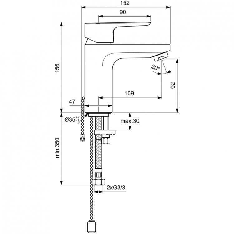 BC568AA Смеситель для раковины Ideal Standard CERAPLAN III SLIM  - Вид №4
