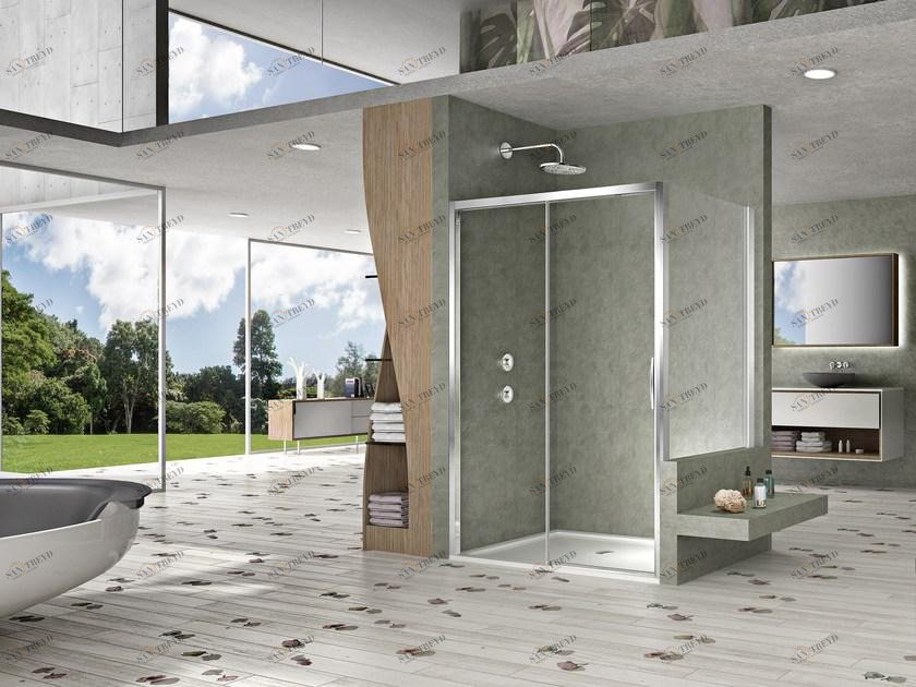 Duka Прямоугольный душевой бокс с раздвижной дверцей Quadra – con profili verticali e orizzontali sun-id-1493808