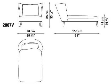 Maxalto Шезлонг из мягкой ткани Febo sun-id-1367181 - Вид №5