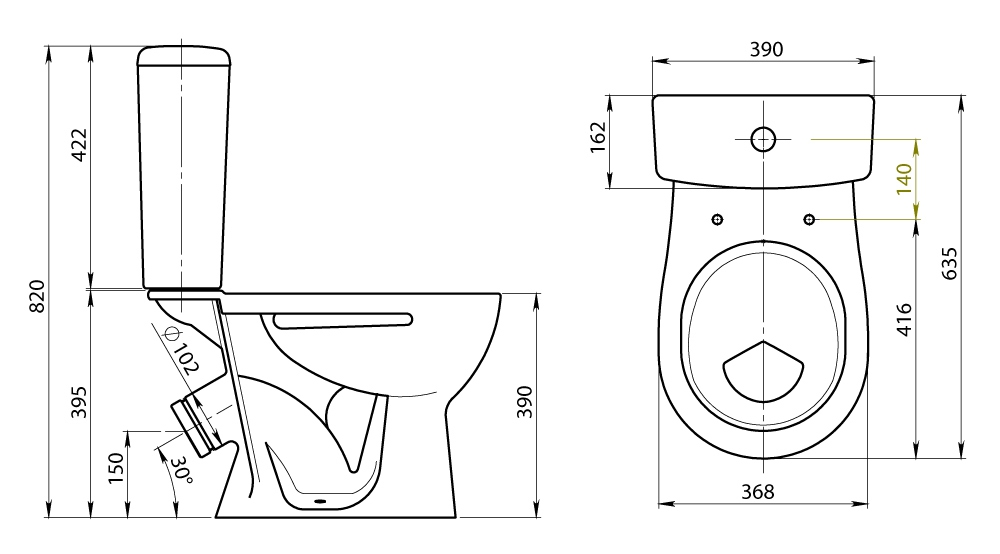13805 Компакт унитаз с бачком Белый Лобненский Стройфарфор  Россия  - Вид №1