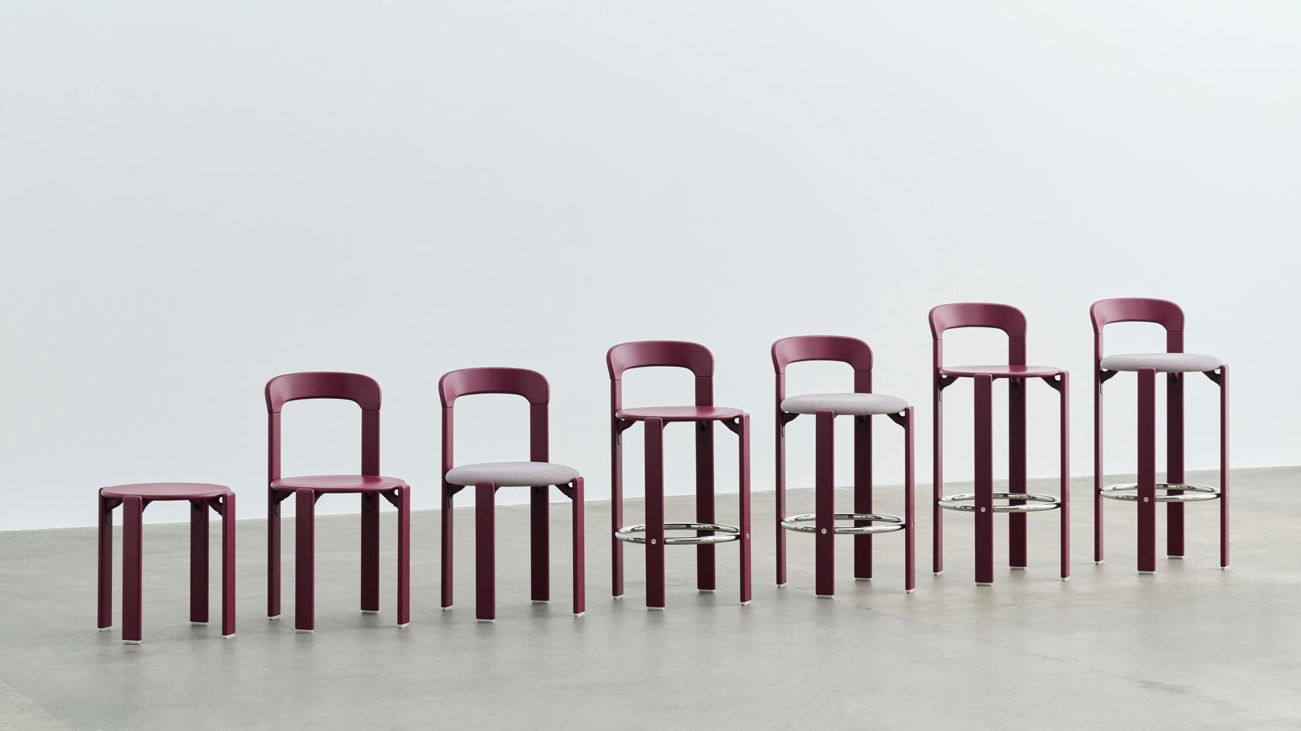 Высокий стул из бука с мягким сиденьем Hay Rey ARCH-00078935 - Вид №14