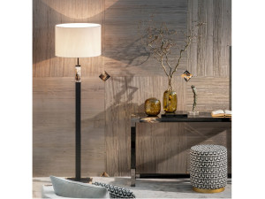 Торшер из кожи с роговыми вставками