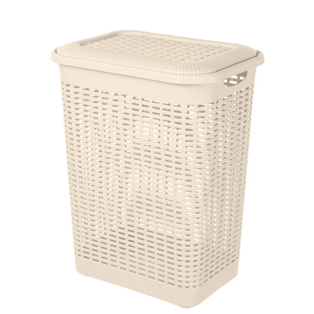 Корзина для белья Бытпласт Rattan Style 30 л полипропилен цвет бежевый Ротанг STLM-2065134