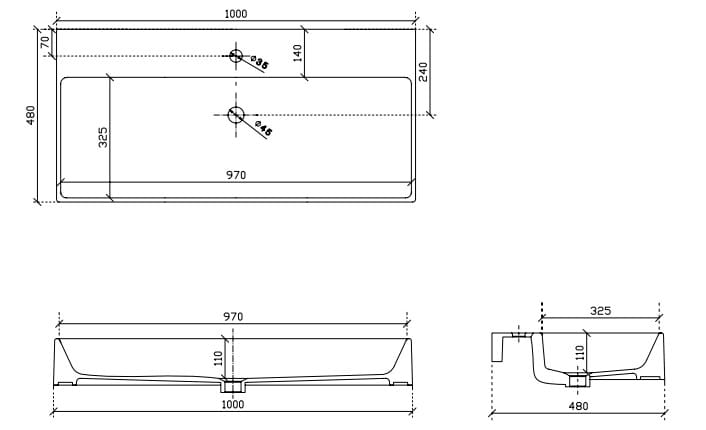 Керамическая прямоугольная раковина Galassia плюс дизайн ARCH-00147263 - Вид №2