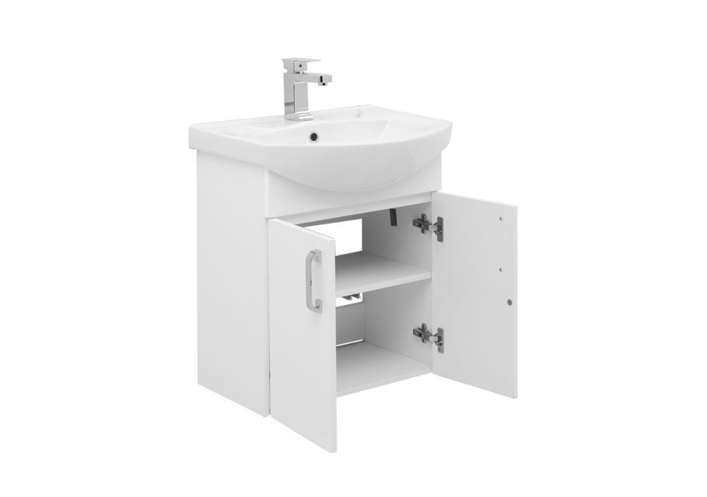 Тумба с раковиной Aquanet Ирис 60 белый (2 дверцы) 0019838000182641 - Вид №1