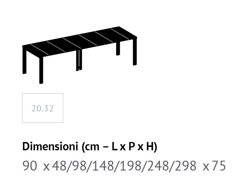 Стальная выдвижная консоль с меламиновой столешницей Bontempi Casa ETICO PLUS ARCH-00029604 - Вид №7