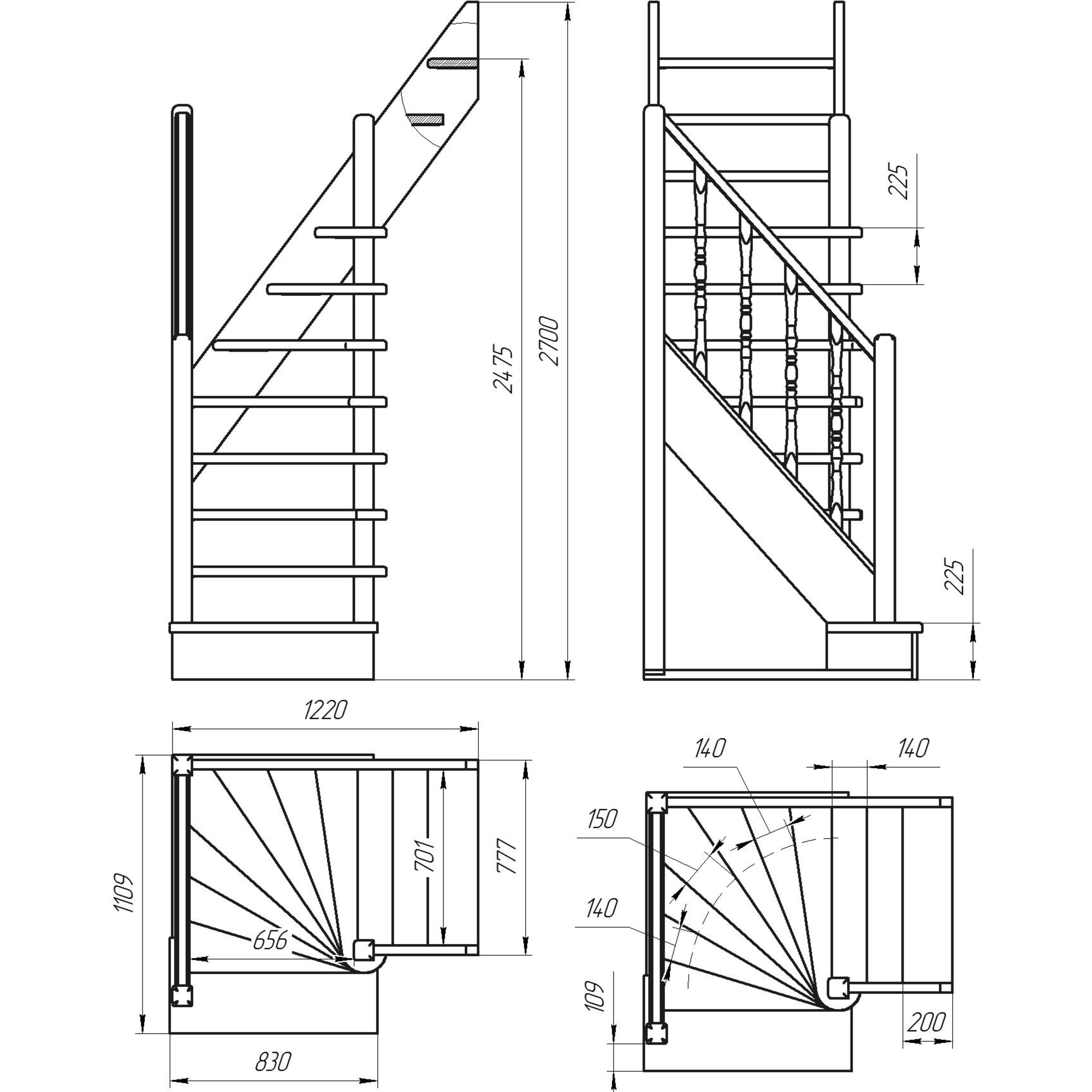 Лестница поворотная ЛЕСЕНКА ЛЕС-91 90° для мансарды и второго этажа 16275341 STLM-0006762 - Вид №3