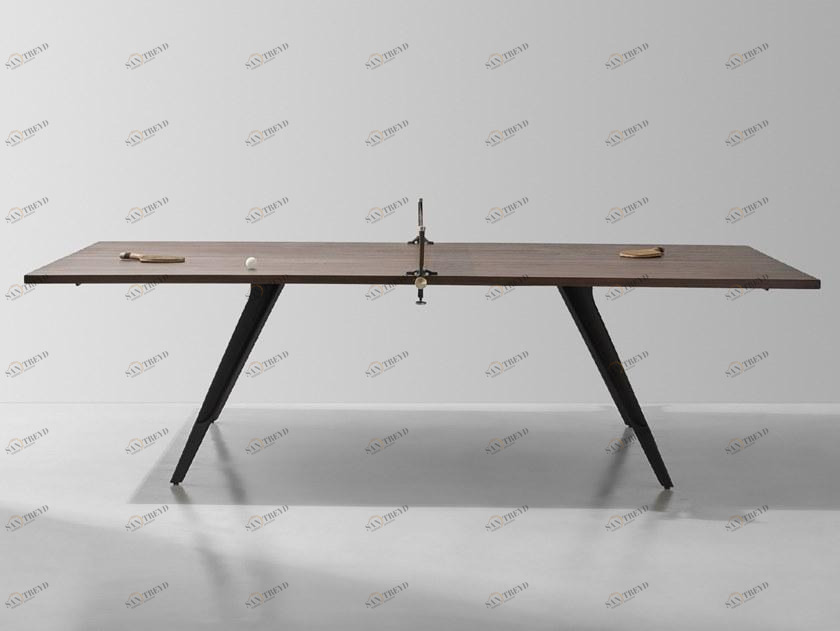 District Eight Прямоугольный стол для пинг-понга из дуба и чугуна  M0251 