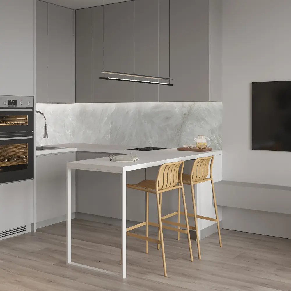 Стеновая панель Alumoart Agat Crystal White 56.1.1 240x60x0.4 см алюминий цвет белый 89379586 STLM-2038509  - Вид №4